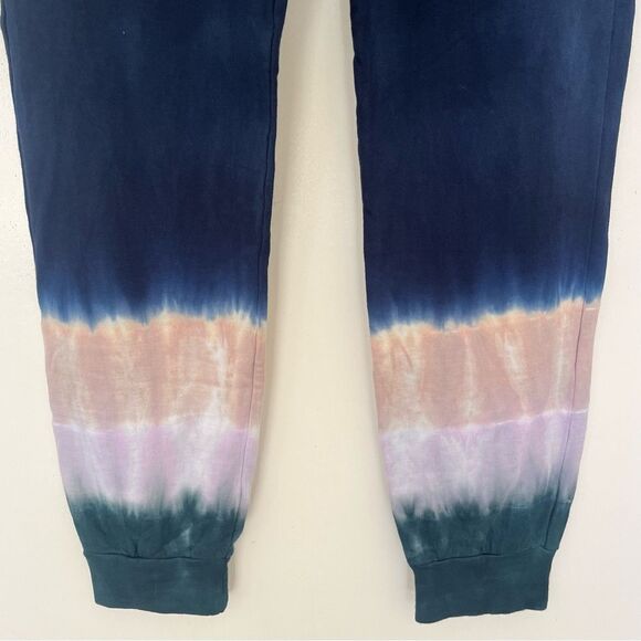 Monrow Dip Tie Dye Joggers Medium Revolve Pants Sweatpants Boho Blue Pink Green - Picture 4 of 8